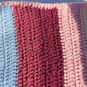 Vintage Crochet Afghan Lap Blanket: Handmade Striped Throw