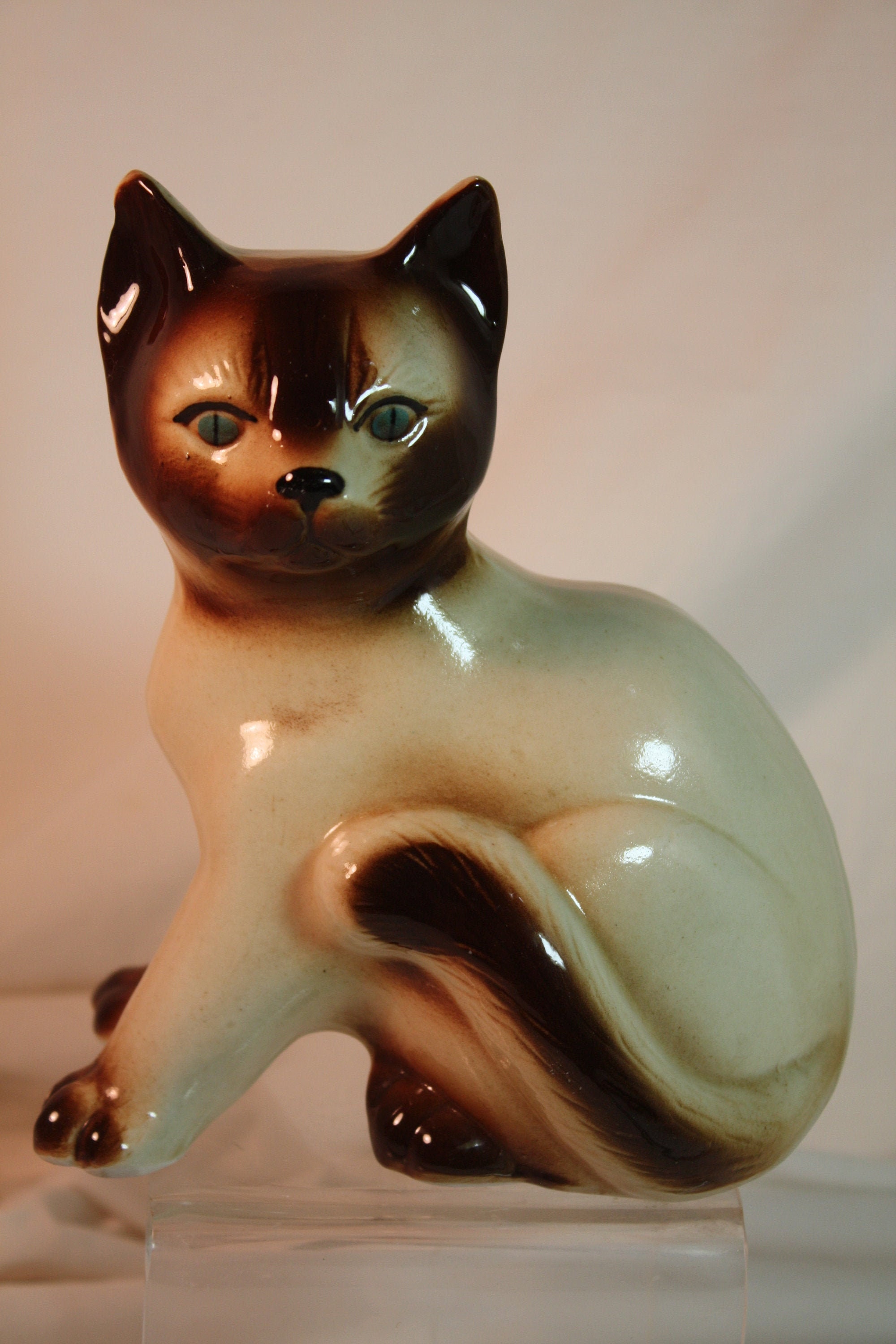 Gato de cerámica figura de porcelana vintage gatito Etsy
