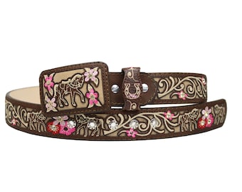 New Vintage Original Cowboy Flower Pattern Hebilla del cinturón Belt Buckle
