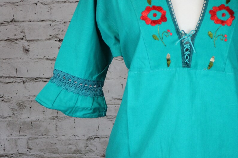Kimono Peasant 100 Cotton Boho Hand Embroidered Mexican Etsy
