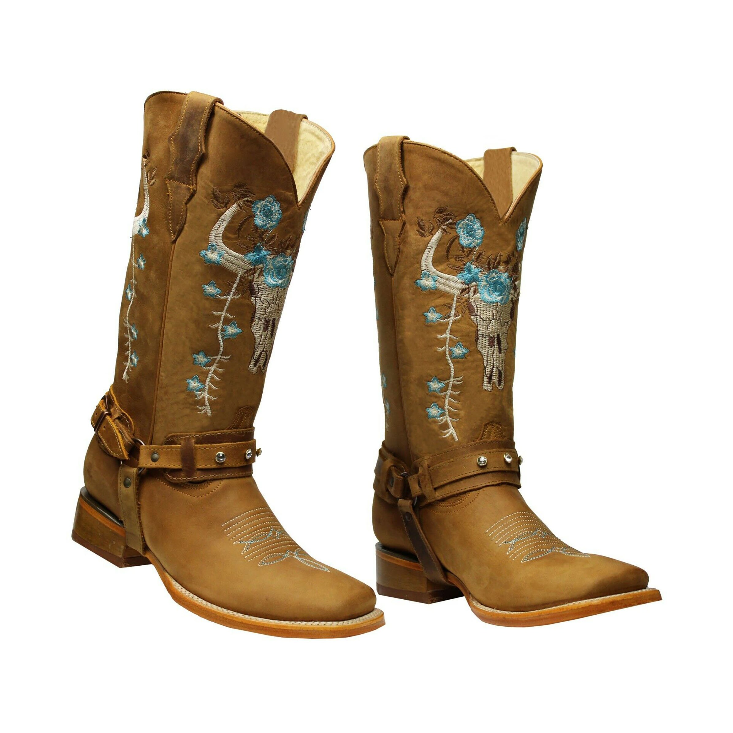 Handcrafted Longhorn Genuine Leather Western Cowgirl Boots Etsy