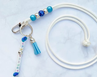 Personalized Beaded Teacher Lanyard: ID Badge Holder with Tassel