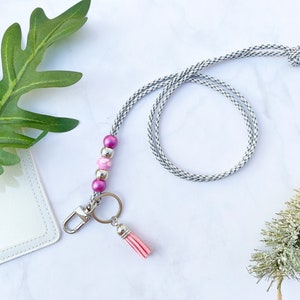 Customized Teacher Lanyard with Tassel, ID Card Holder, Colorful Badge Lanyard with Breakaway