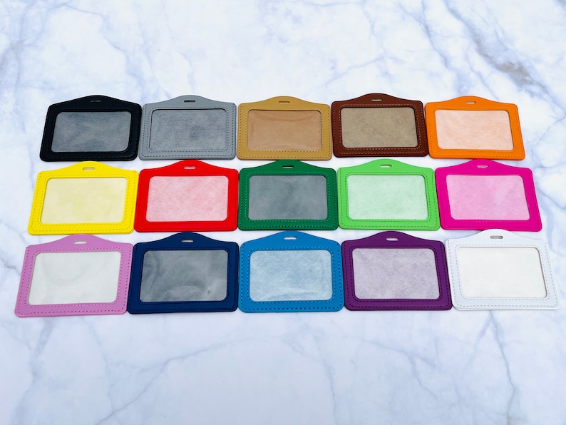 ID Badge Holder: Varieties colors ID Badge Holder for student ID, teacher ID, drivers license, security guard, key card, nurse, etc.