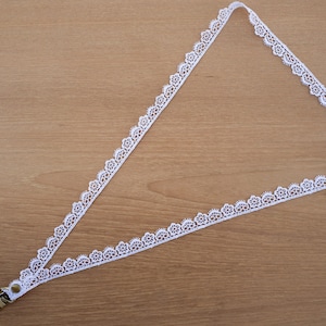 White Lace Lanyard: Personalized ID Badge Holder, Key Chain