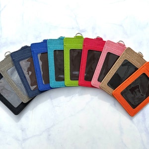 Porta-crachás de identificação vertical colorido para cordões, porta-cartão de identificação, para sua identificação de aluno/professor, cartão-chave, carteira de motorista, segurança