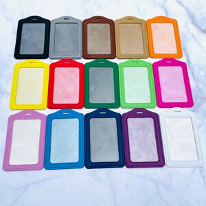 ID Badge Holder: Varieties colors ID Badge Holder for student ID, teacher ID, drivers license, security guard, key card, nurse, etc.