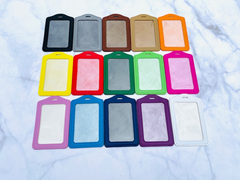ID Badge Holder: Varieties colors ID Badge Holder for student ID, teacher ID, drivers license, security guard, key card, nurse, etc.