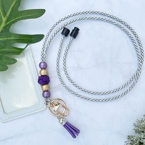 Customized Teacher Lanyard with Tassel, ID Card Holder, Colorful Badge Lanyard with Breakaway