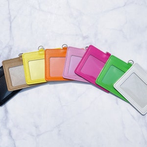 Kleurrijke horizontale ID-badgehouder voor lanyards, ID-kaarthouder, voor je student/leraar ID, keycard, rijbewijs, bewaker