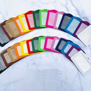 Porte-badge d'identité coloré pour lanières, porte-carte d'identité, carte d'identité pour étudiant/enseignant, carte-clé, permis de conduire, agent de sécurité