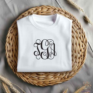 Personalized Vine Monogram Iron On Vinyl Decal for Clothing