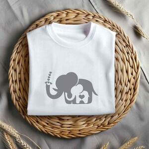 Mother and Baby Elephant Love Iron On Vinyl Decal for Clothing