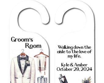 Groom's Room Door Knob Decor | 4 Tuxedos to Chose From | Wedding Decor | Bridal Party | Wedding Planner