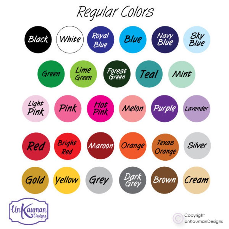 Personalized Name Script Fonts Iron on Vinyl Decal 20 Fonts Etsy