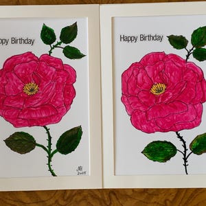 手描きカード、誕生日カード、写真用紙に描いたアクリル、ユニークなカード、オリジナルアート、ギフト