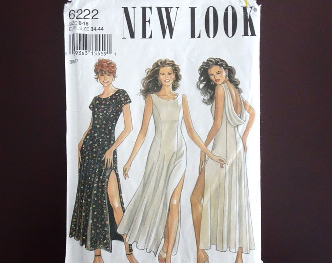 Simplicity NEW LOOK 6222 Dress Pattern Size 8-18 Long Dress With Slit ...