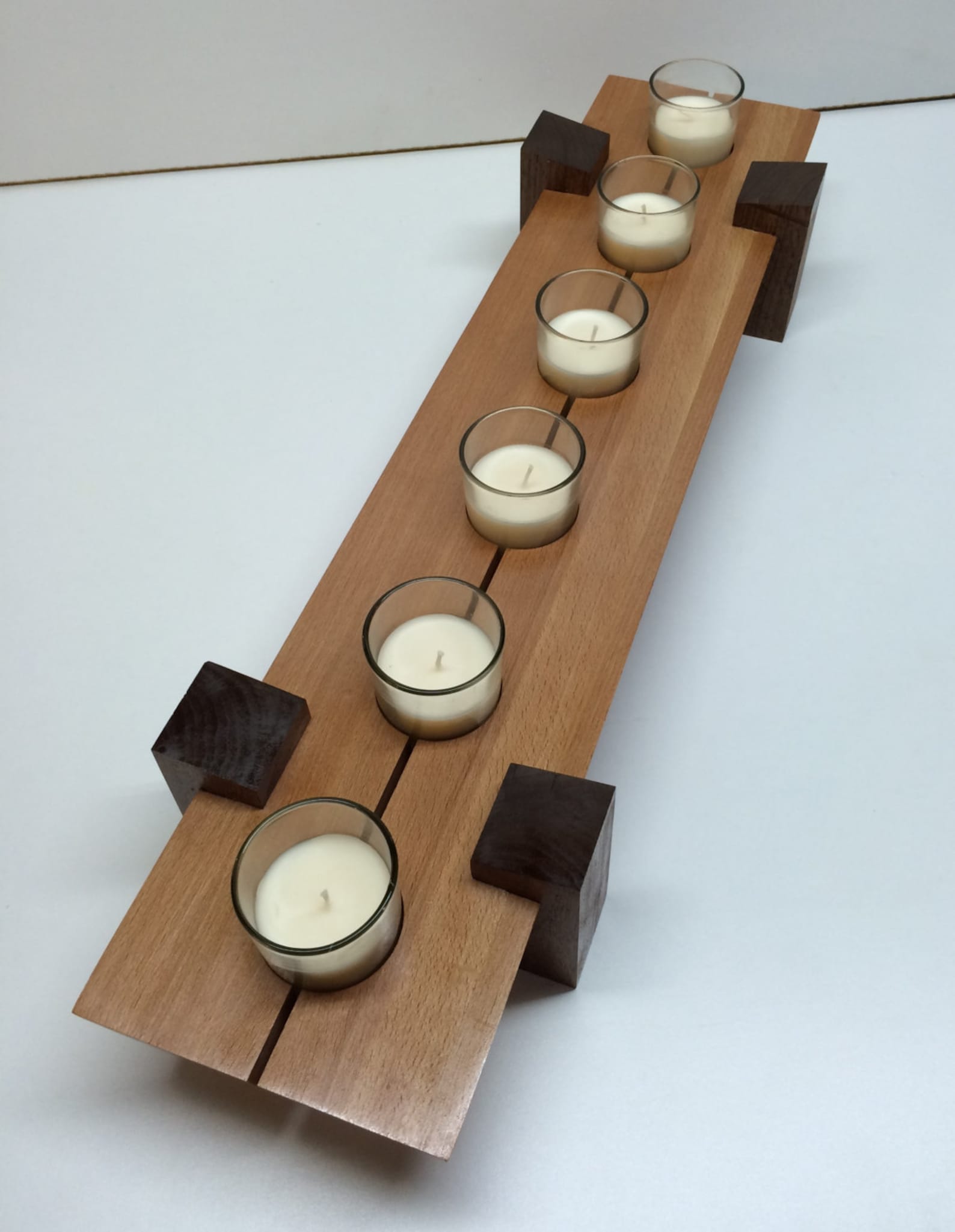 Wooden Candle Holder / Table Center Piece Dimensions 5 X 23 X 3 Etsy