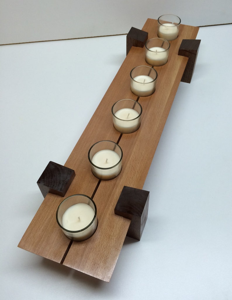 Wooden Candle Holder / Table Center Piece Dimensions 5 X 23 X 3 Etsy