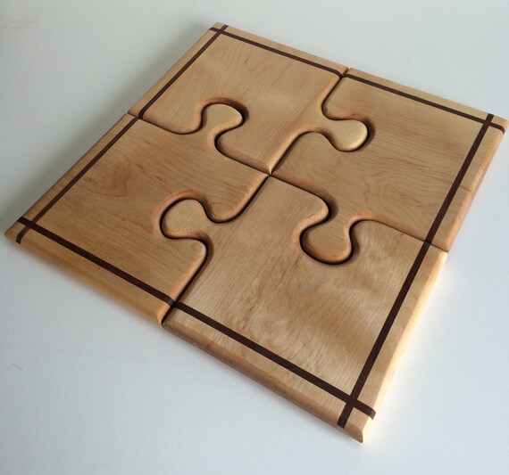 Wooden Puzzle Center Piece / Hors D'oeuvre Tray. Etsy