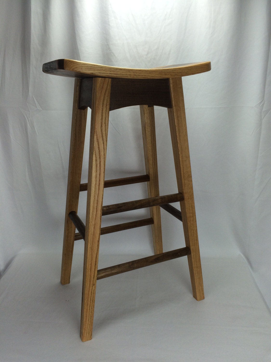 椅子(チェア)・スツール Curved Wood Stool from Itary,1970's Curved Seat Bar Stools - Etsy