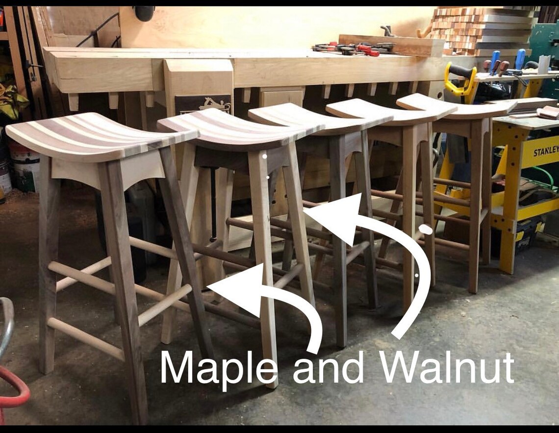 Curved Seat Bar Stools Etsy