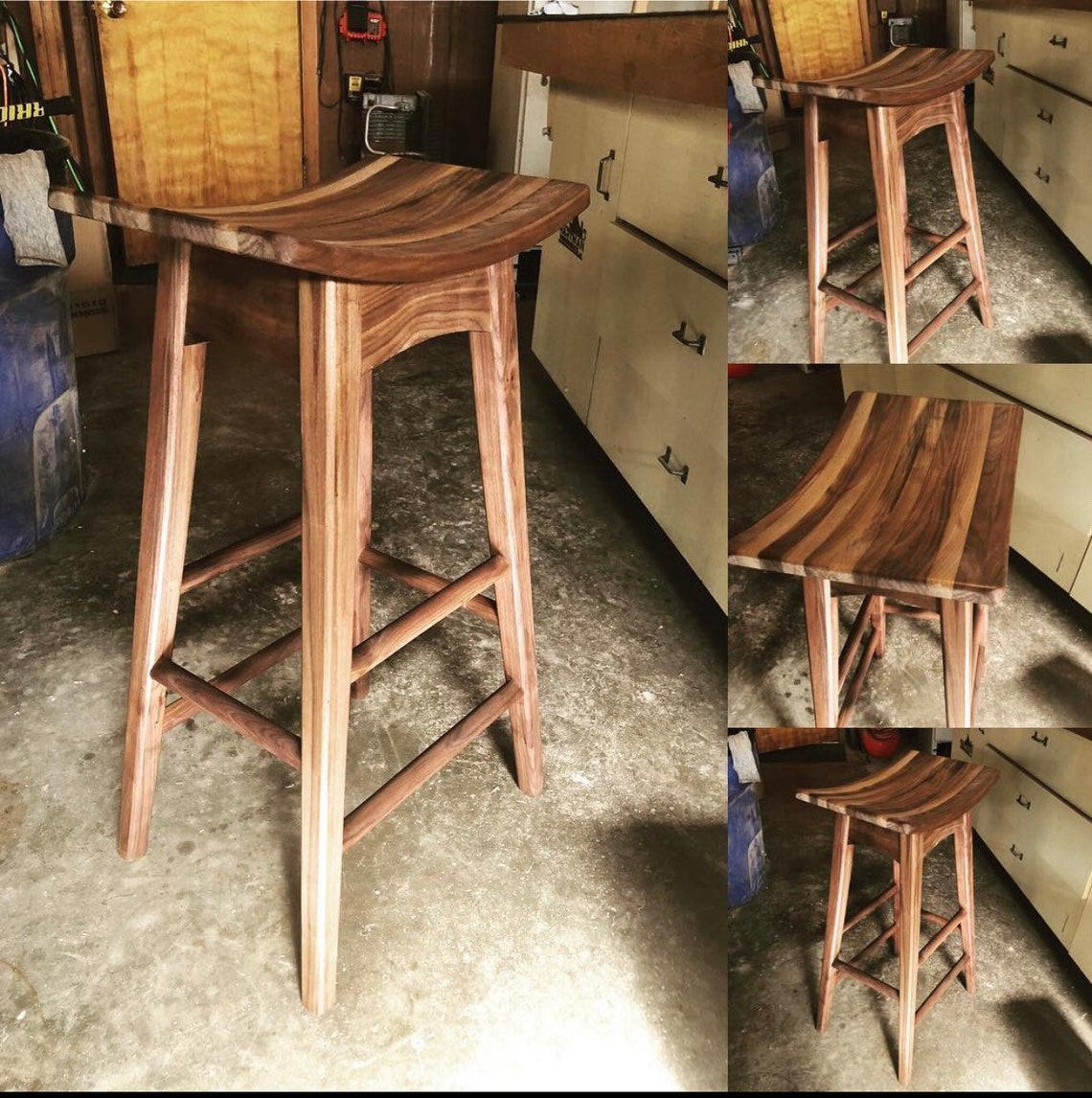 Curved Seat Bar Stools Etsy