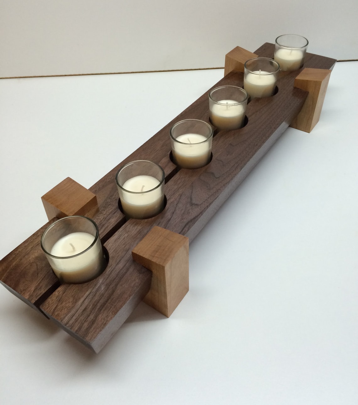 Wooden Candle Holder / Table Center Piece Dimensions 5 X 23 X 3 Etsy
