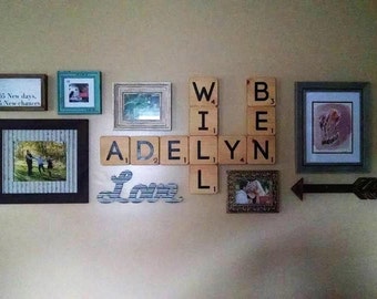 Large wall hanging scrabble letters