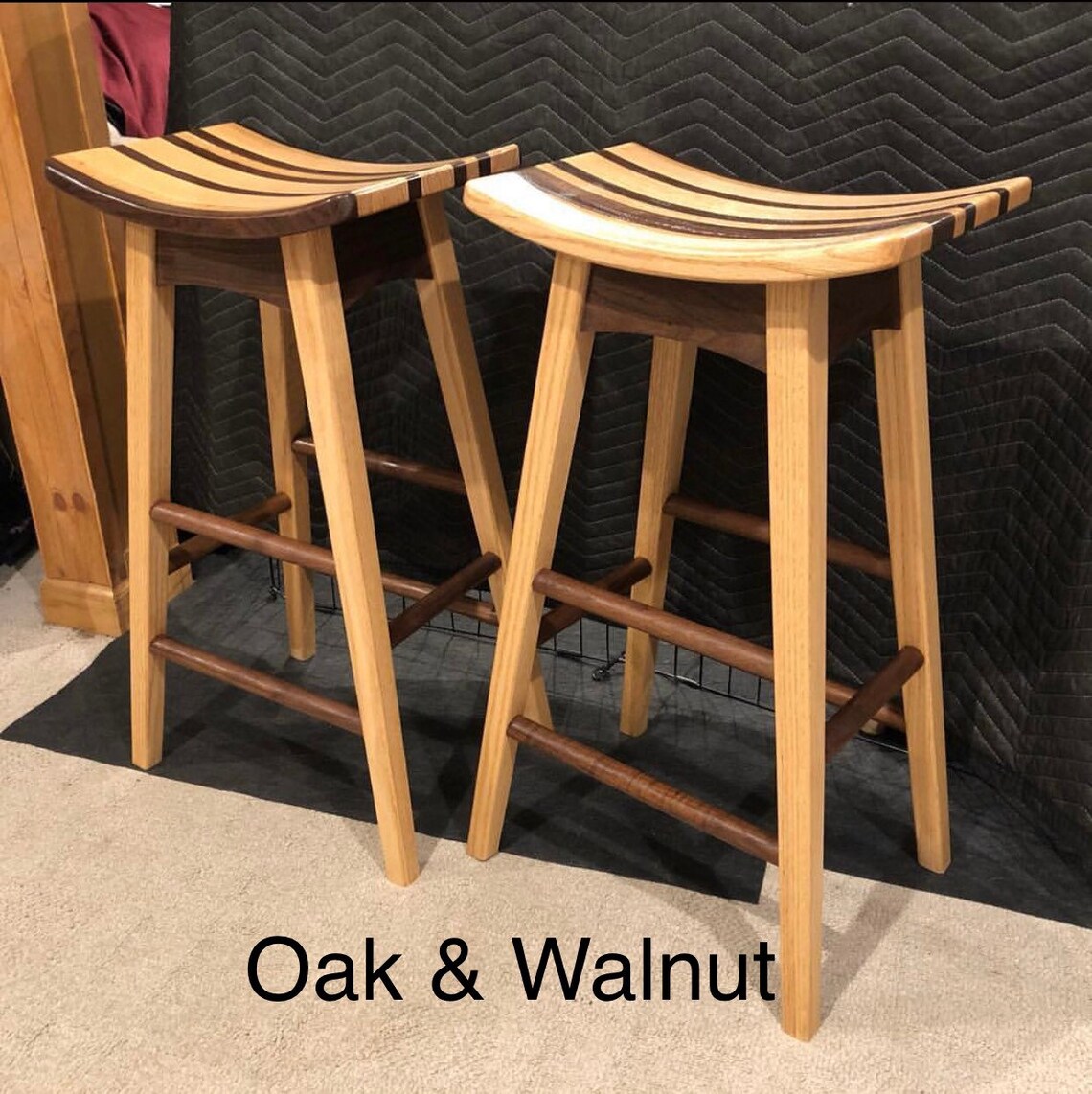 Curved Seat Bar Stools Etsy