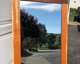 Curly Cherry and Black Walnut Mirror