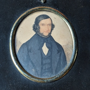 Antique miniature portrait of a man dated 1841