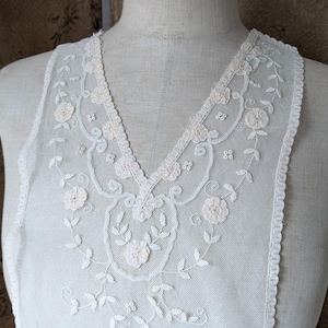 Antique lace dress trim, collar, modesty panel