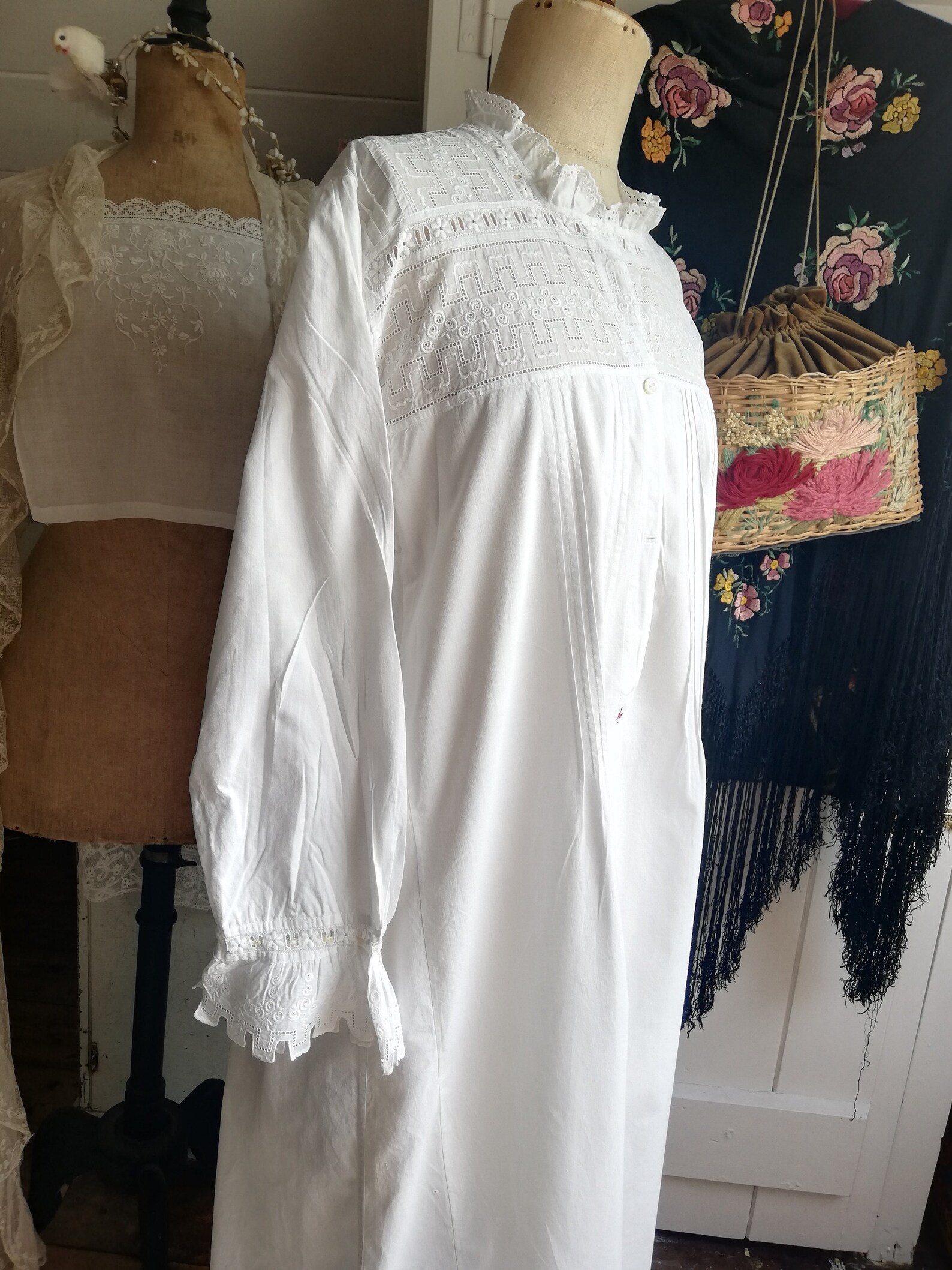 Antike weiße Baumwolle Nachthemd Nachthemd Horrockses | Etsy