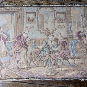 Vintage tapestry fabric picture, wall hanging