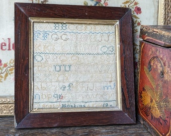 Original antique marking sampler, framed  NOT A KIT
