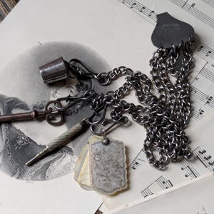 Original antique chatelaine with attachments