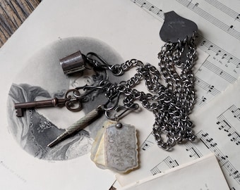 Original antique chatelaine with attachments