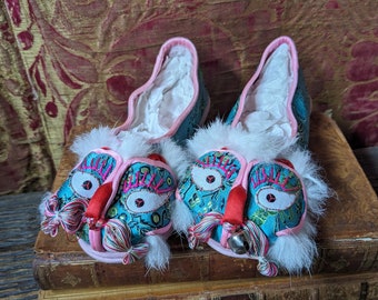 Vintage Chinese animal slippers for a child
