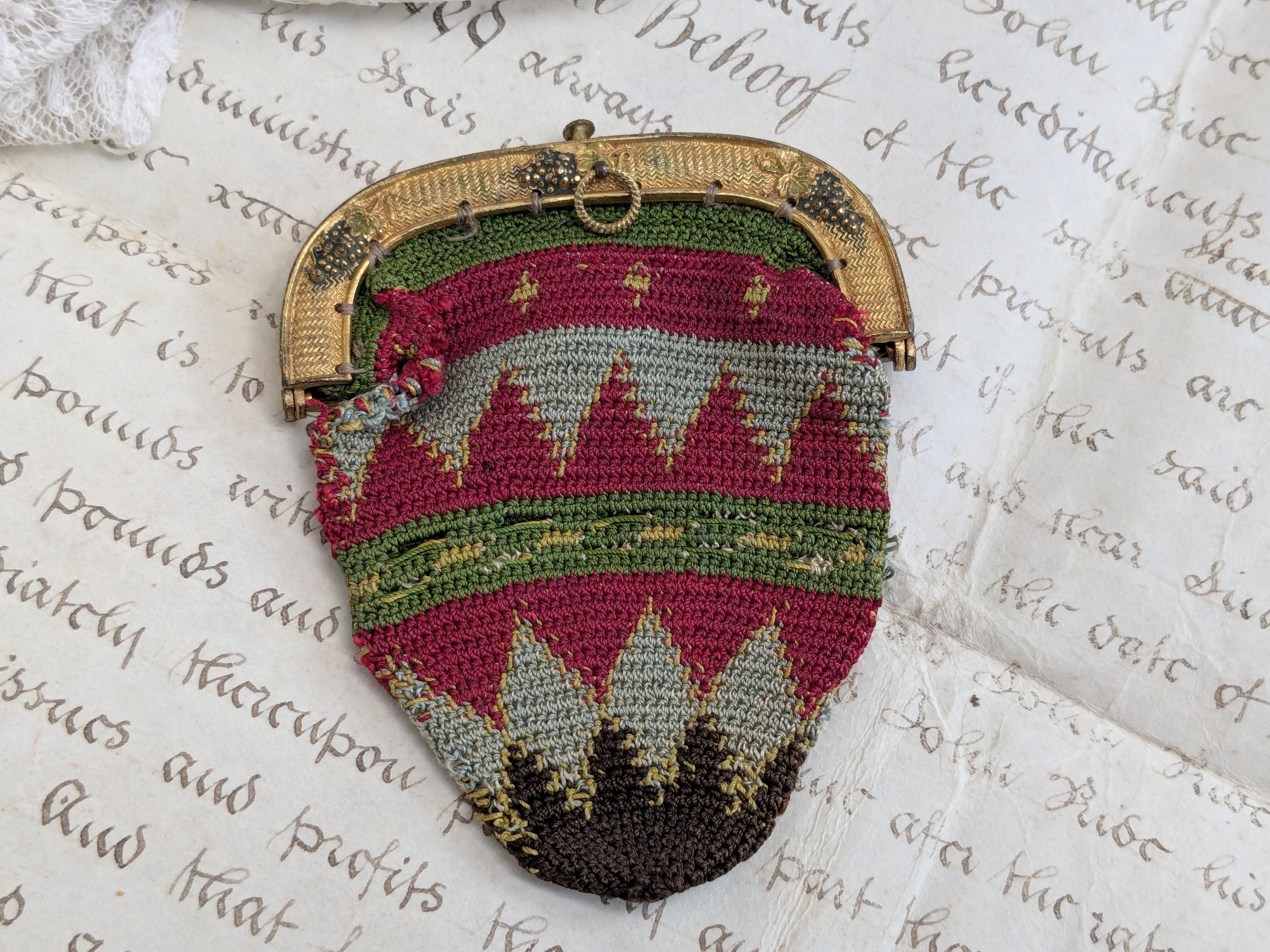 Antique coin purse, pretty frame