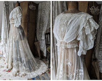 Beautiful Victorian lace wedding dress with provenance 1888