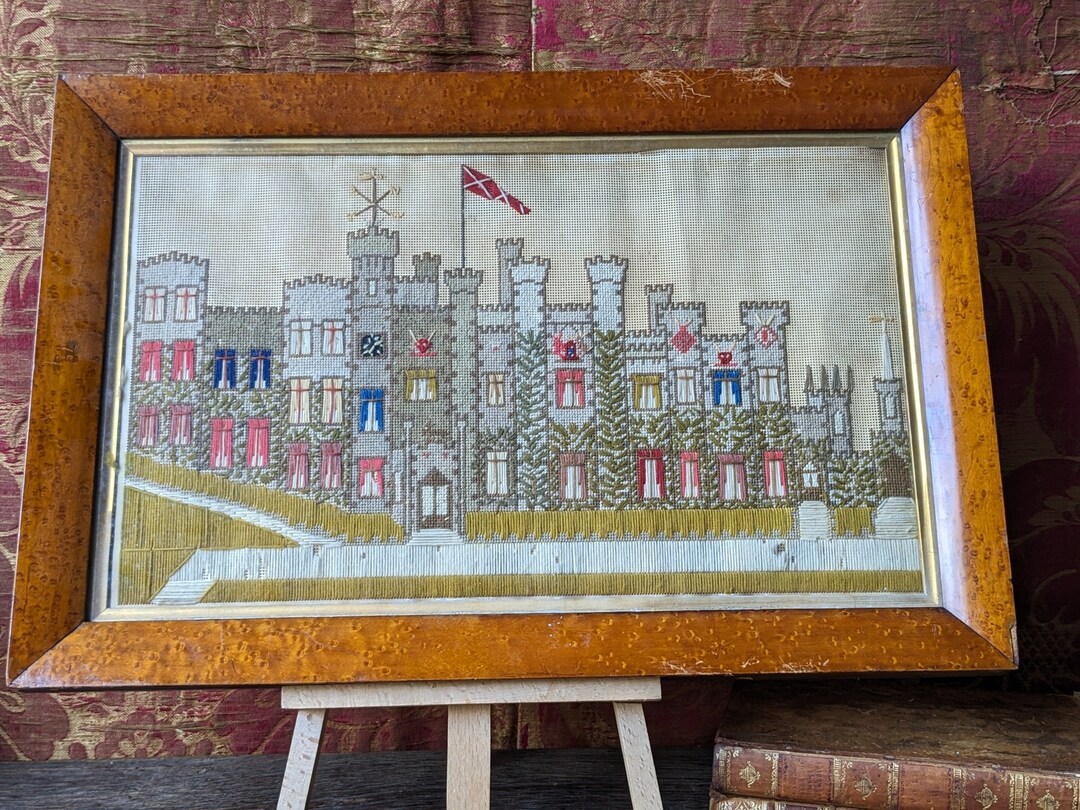 Antique Embroidery of Windsor Castle on Bristol Card Etsy Australia