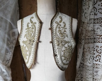 Antique Ottoman waistcoat vest, metallic embroidery