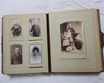 Original Victorian photo album with 68 photos