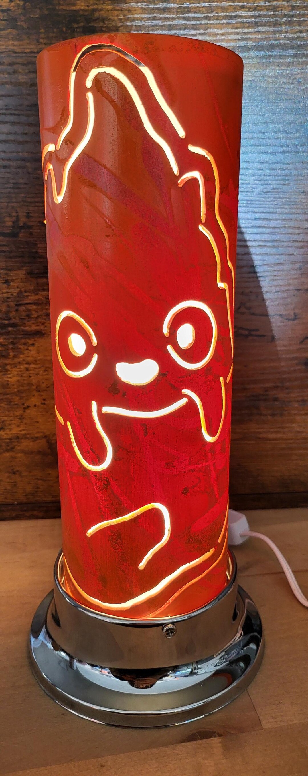 Calcifer Hand Carved PVC LED Pipe Lamp - Etsy