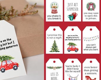 Funny Christmas Gift Tags: Snarky Holiday Designs (Digital Download)
