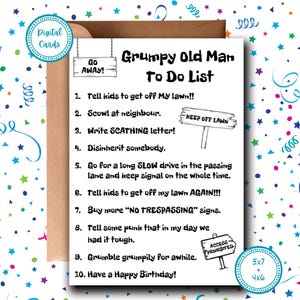 Alles Gute zum Geburtstag Grumpy Old Man | Lustige Geburtstagskarte | Geburtstag für Ihn | Alter Mann Geburtstagskarte | Snarky Geburtstagskarte | Karten für Papa