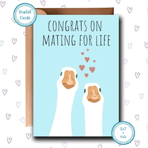 Congratulazioni per l'unione per la vita / Biglietto di auguri di nozze divertente / Biglietto di auguri di nozze carino / Biglietto stampabile / Biglietto di auguri di nozze di congratulazioni / Biglietti per sposi novelli