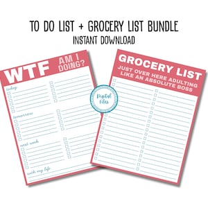 Funny To Do List: WTF Am I doing  (Digital Download 5x7 & 4x6)