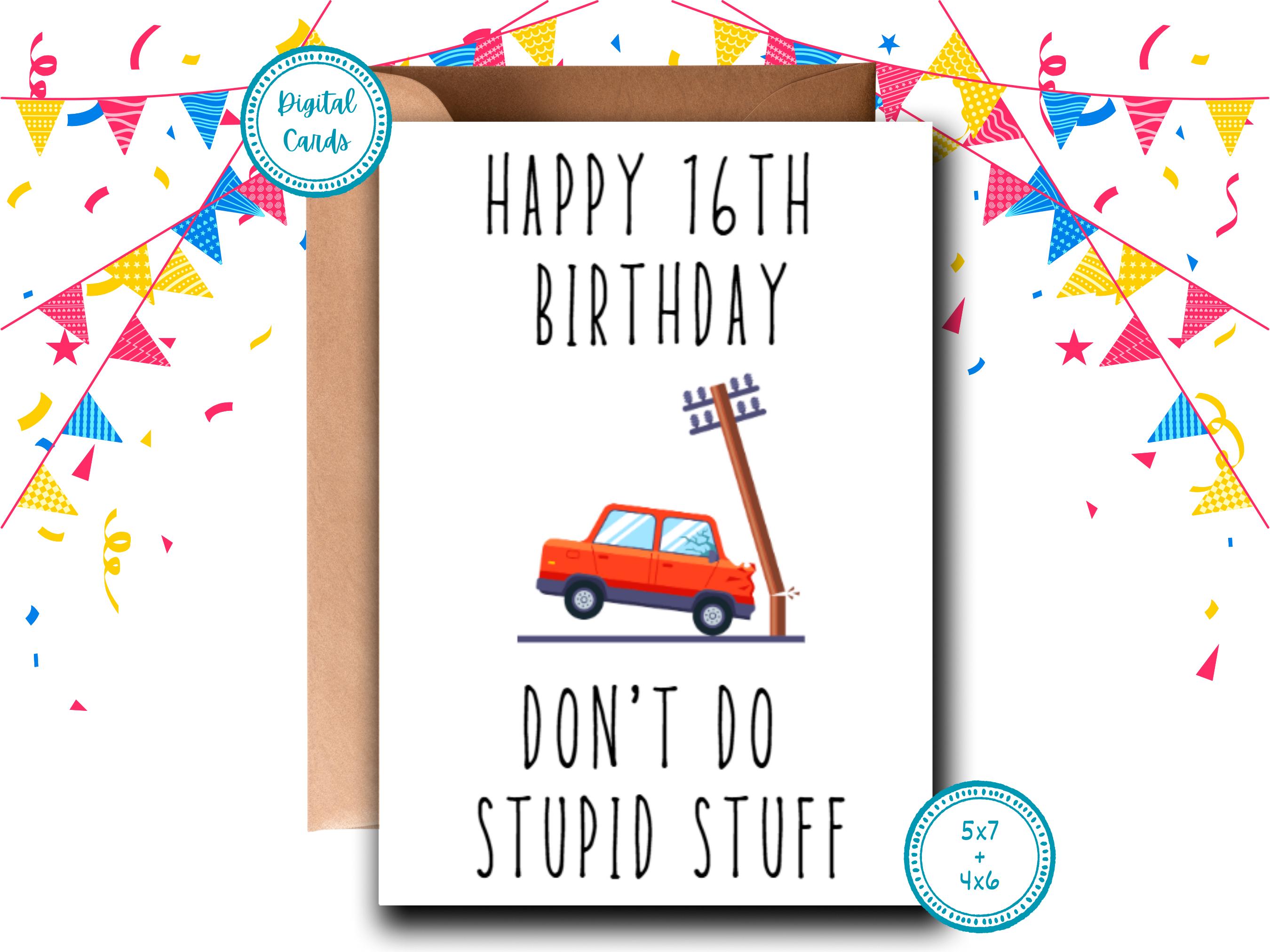 Happy Birthday Card Stupid - Etsy